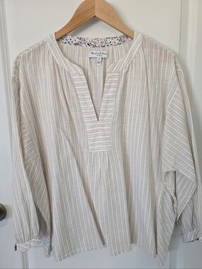 EUC Michael Stars Morro Textured Striped Gauze Tunic Size XL